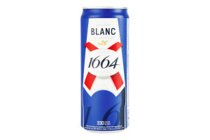 Пиво спеціальне 330мл 4.8% світле пшеничне пастеризоване Blanc Kronenbourg 1664 з/б