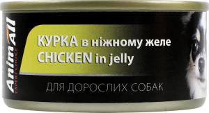 Корм консервированный для взрослых собак Курица в нежном желе AnimAll ж/б 85г