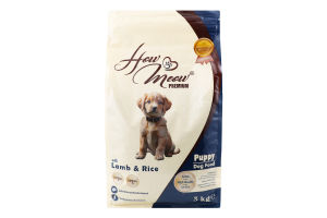 Корм д/цуценят з ягням та рисом сухий 3кг How Meow