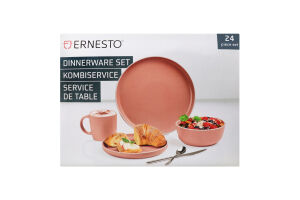 Набір посуду Ernesto рожевий матовий 24 предмети