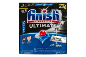 Средство для мытья посуды в посудомоечных машинах в капсулах All in 1 Ultimate Powerball Finish 30шт