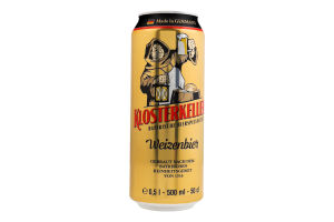 Пиво 0.5л 5.4% Weizenbier Klosterkeller ж/б