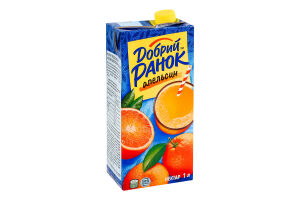 Нектар неосвітлений стерилізований Апельсин Добрий Ранок т/п 1л