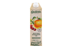 Сік неосвітлений пастеризований яблучно-вишневий Galicia т/п 1л