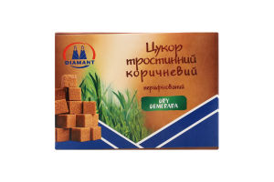 Цукор тростинний коричневий пресований 250г Діамант