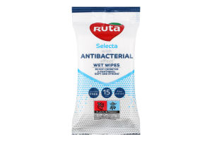 Салфетки влажные Antibacterial Selecta Ruta 15шт