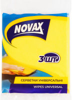 Салфетки для сухой и влажной уборки универсальные 30х34см Novax 3шт