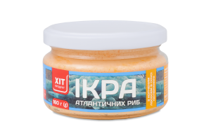 Икра атлантических рыб в белом соусе с копченым лососем Хіт продукт с/б 160г