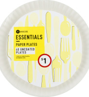 Essentials Paper Plates Uncoated - 40 CT