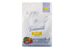 Корм д/котів Gatti з куркою сухий 3кг Benvenuti