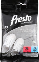 Серветки вологі д/чищення білого взуття 15шт Presto