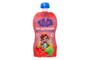 Сік для дітей від 5міс відновлений стерилізований без доданого цукру Яблуко-шипшина Elfik Magic д/п 175мл