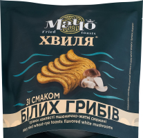 Гренки пшенично-ржаные волнистые жареные со вкусом белых грибов Macho д/п 80г