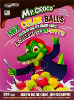 Сніданки сухі глазуровані цукровою глазур'ю зі смаком тутті-фрутті Color balls Mix Mr. Croco к/у 200г