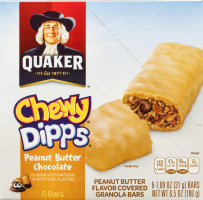 Quaker Chewy Dipps Peanut Butter Chocolate Peanut Butter Flavor Covered Granola Bars - 6 CT