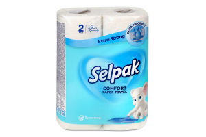 Полотенца бумажные 2-х слойные Extra Strong Comfort Selpak 2шт