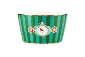 Миска PIP Studio LoveBirds MedalStripes зелен 15см