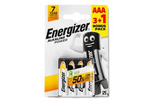 Батарейка AAA 1.5V LR03 Alkaline Power Energizer 4шт