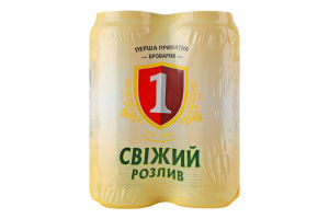 Пиво 4х500мл 4.2% светлое фильтрованное пастеризованное Свежий разлив Перша приватна броварня м/у