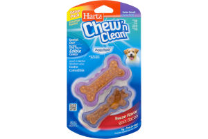 Hartz Chew'n Clean Toy + Treat For Dogs Bacon Extra Small - 2 CT