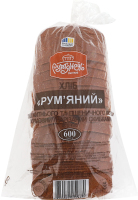 Хлеб нарезной из смеси ржаной и пшеничной муки формовой Румяный Рум'янець м/у 600г
