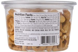 Nature's Promise Organic Roasted Cashews Unsalted