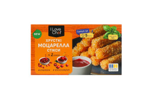 Стиксы хрустящие Моцарелла 0.35кг + ягодные соусы 2x0.05кг I Love Chef к/у 0.45кг