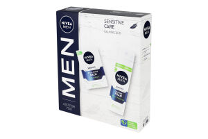 Набор косметический Пена для бритья 200мл + Бальзам после бритья Успокаивающий 100мл Sensitive care Nivea Men 2шт