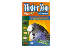 Корм д/хвилястих папуг Mister Zoo Стандарт 400г Hobby Meal