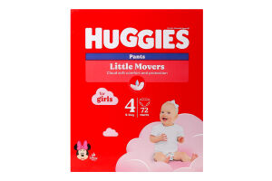 Подгузники-трусики Huggies Pants Box 4 для девочки, 9-14 кг, 72 шт