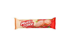 Печиво цукрове з начинкою зі смаком полуниця-крем Multicake Roshen м/у 180г