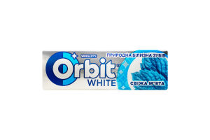 Резинка жевательная без сахара с подластителями Свежая мята Природная белизна зубов White Orbit м/у 14г