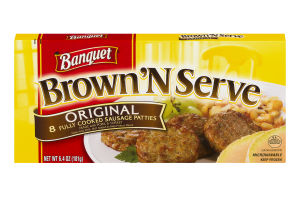 Banquet Brown 'N Serve Sausage Patties Original - 8 CT