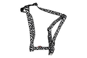 Шлея д/собак Зебра з QR паспортом анатомічна H-образна нейлон пластиковий фастекс р.L 25мм А51-85см В61-85см WauDog