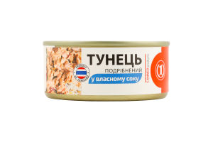 Тунец измельченный в собственном соке ТМ "1" ж/б 150г