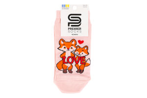 Шкарпетки жіночі короткі Premier Socks Лисички 23-25 бежевий
