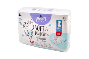 Підгузники для дітей 2-5кг 1 Newborn Soft&delicate Bella Baby Happy 42шт
