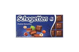 Шоколад молочний з начинкою з нуги Schogetten к/у 100г