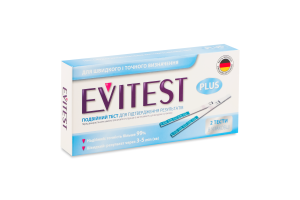 Тест-полоска для определения беременности Plus Evitest 2шт
