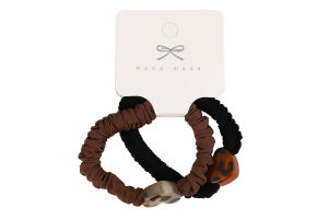 Резинка д/волосся Мікс однотонна з прикрасою 6см 2шт