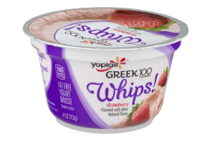 Yoplait Greek 100 Whips! Fat Free Yogurt Mousse Strawberry