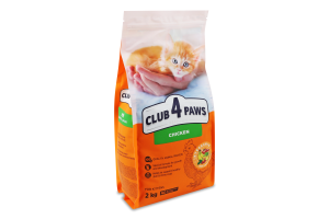 Корм д/кошенят Premium з куркою сухий 2кг Club 4 Paws