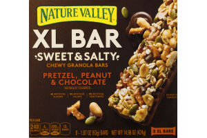 Nature Valley XL Bar Sweet & Salty Chewy Granola Bars Pretzel, Peanut & Chocolate - 8 CT