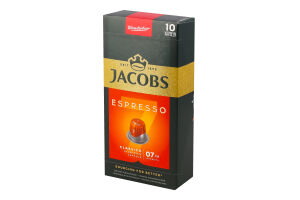 Кофе натуральный жареный молотый в капсулах Espresso 7 Classico Jacobs к/у 52г