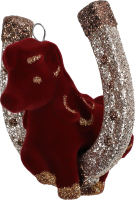 Фігурка новорічна Символ року Кінь в підкові велюр 8,5*8,5см в асортименті КМ