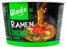 Лапша быстрого приготовления с соусом со вкусом курицы Рамен Glads ст 105г