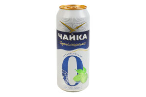 Пиво 500мл 0.5% безалкогольне світле фільтроване пастеризоване №0 Чорноморська Чайка з/б