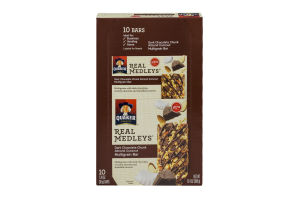 Quaker Real Medleys Multigrain Bar Dark Chocolate Chunk Almond Coconut - 10 CT