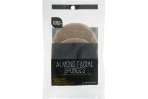 Smart Sense Almond Facial Sponges- 2 CT