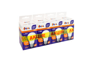 Лампа світлодіодна 10W 800lm E27 4100К A60 №А60Е2710ENLN ENL 4шт